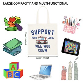 TSOTMO Emergency Healthcare Gift Wee Woo Crew Tote Bag EMT Gift For Men Women Birthday Nurse Hospital (Woo tote CA)
