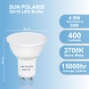 SUN POLARIS GU10 LED Bulbs, Warm White 2700K, 4.9W 400lm,