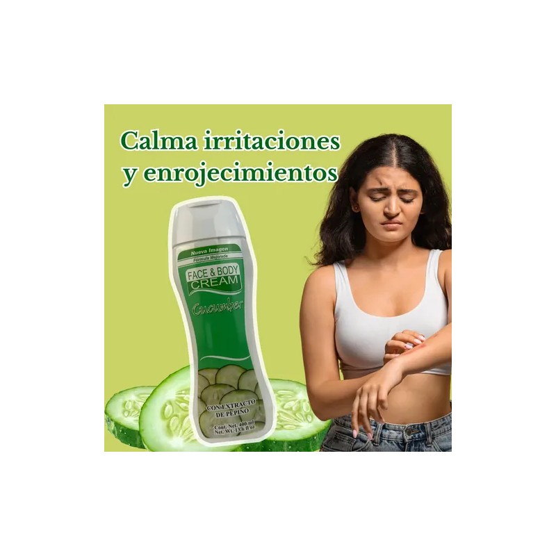 Crema Corporal Pepino Face & Body Hidratante Bellapiel 400ml