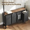 YATINEY Laundry Sorter 4 Section, Rolling Laundry Hamper with Hanging