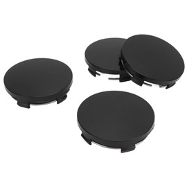 Rosvola Tapas Centrales de Rueda, Tapa Central de Cubo de Llanta de 60 Mm, Brillante, 4 Piezas con Anillo de Hierro para Automóviles (Black)