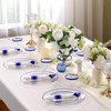 SUT 350 Pcs Blue and Clear Plastic Dinnerware Set for