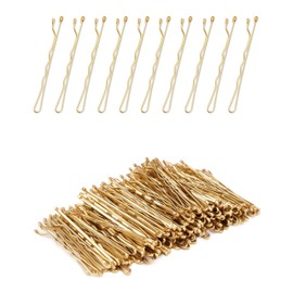 100Pcs Bobby Pins Blonde, 2.2inch Wavy Gold Hair Pins, All Hairstyles Strong Grip And Pain Free Pins for Girls Women With Storage Box