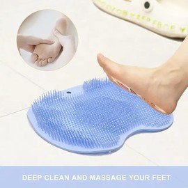 FGCKJ Shower Foot Scrubber Mat Back Washer Back Exfoliating Bath Wash Pad Wall Mounted Slip Suction Cups Foot Scrubber for Use in Shower Cups Foot Cleaner for Men and Women