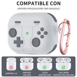 Case para Airpods Pro 2 Generación, Funda para AirPods Pro 2 y 1, Protección de Silicona Elástica, Impermeable, Soporte de Carga Inalámbrica Cover (Gris Roca)