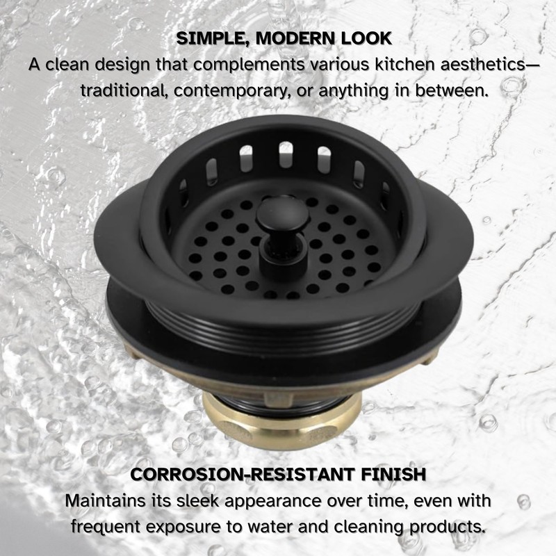 Westbrass R214-62 3-1/2-Inch Large Post Style Kitchen Sink Basket Strainer,