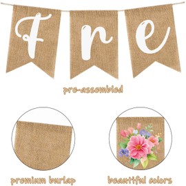 She's Fresh Off The Market Burlap Banner Pre-Assembled for Farmers Market Bachelorette Party Floral Bridal Shower