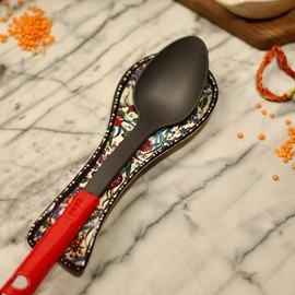 LEMOSE Handmade Ceramic Spoon Rest - Unique Tulip Design Craftsmanship Spoon Holder - Decorative Colorful Spoon Rest for Kitchen Counter Stove Top - Kitchen Decor and Accessories