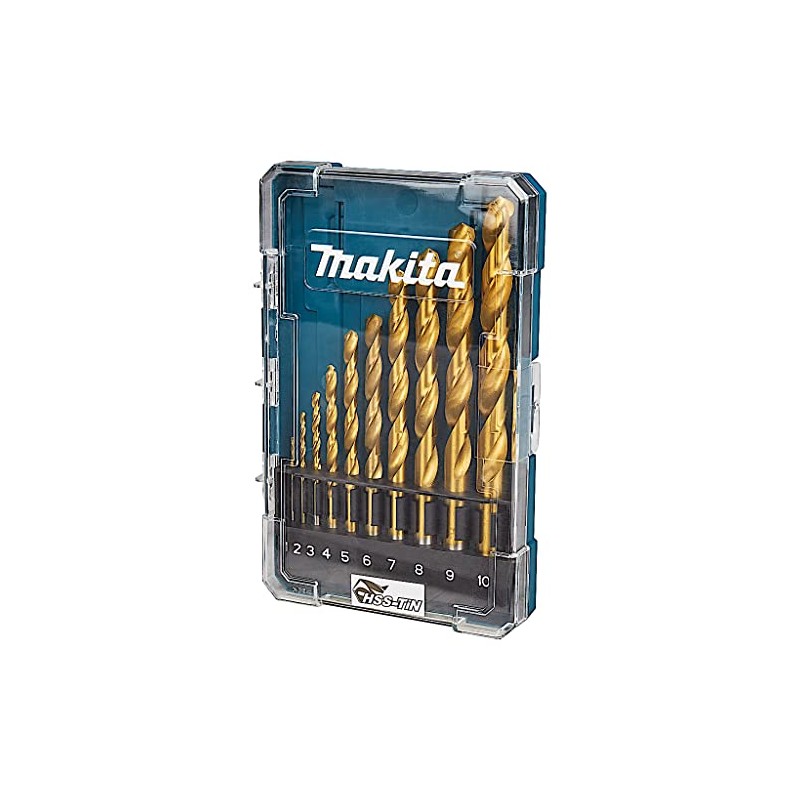 Makita HSS-TIN D-72849 Drill Bit, Set of 10, Case Included,