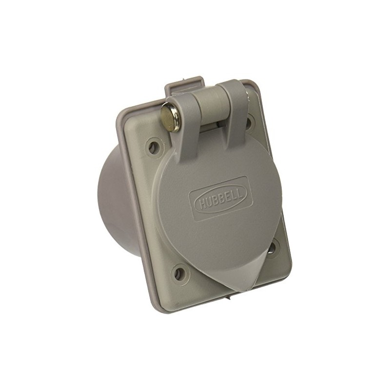 Hubbell Wiring Systems HBL61CM65 Nylon Compact Weatherproof Panel Mount Outlet