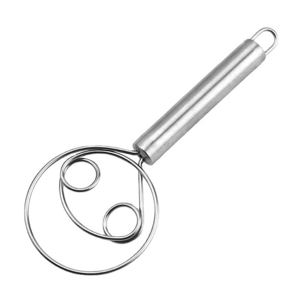 Stainless Steel Dough Whisk Handheld Egg Blender Silver Dough Mixer