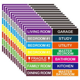 RuiChy 210 Pcs Home Moving Labels for Boxes, 14 Colors House Moving Supplies Packing Box Labels Fragile Stickers Coding Label Writable Marking Sticker for Apartment Rooms Cardboard Box Wardrobe Boxes