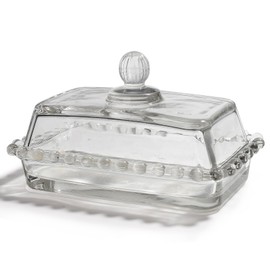 Clear Glass Butter Dish with Lid Covered Butter Container for Tabletop & Countertop & Refrigerator | Butter Keeper Tray Plate Jar Storage Box, Holds 2 Standard 4oz Butter Sticks