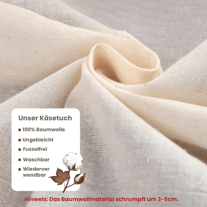 Esshogo Pack of 4 Straining Cloths 50 x 50 cm,