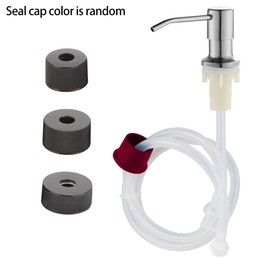 Küchenseifenspender mit 39-Zoll-Verlängerungsrohr-Set, Seifenspender aus Edelstahl für die Arbeitsplatte mit Wasserpumpe für Küche und Bad(Silber)