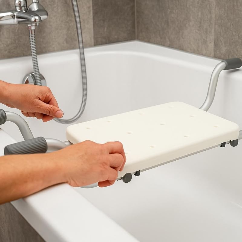 Non-slip aluminium and plastic PMR bath seat – Adjustable in