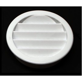 2" Round Plastic Louver Soffit Air Vent Reptile Screen Grille Cover Multiple Colors/Quantities (50, White)