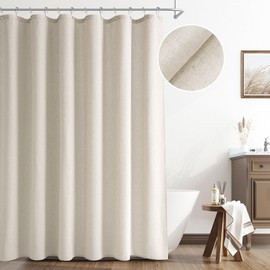 Naturoom Sage Green Linen Shower Curtain with Liner and Hooks Boho Farmhouse Shower Curtains for Bathroom Heavy Duty Textured Burlap Cloth Double Bath Curtains with See Through Top Window 72x72