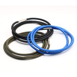 Trash Can Bands Set of 3, Fits 13 to 32 Gallon Cans, Hongmed Elastic Rubber Bands for Kitchen/Office/Garage, Secure Garbage Bags(Black/Blue/Green)