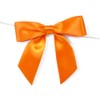 ORANGE 3" Pre-Tied Satin Bowswith 5" Twist Ties~ 7/8" ribbon 12 unit, 12 pack per unit.