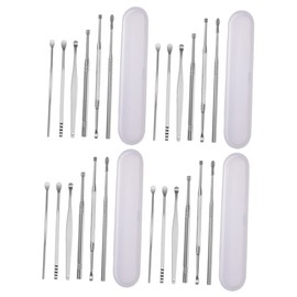 LALAFINA 4sets Ear Wax Remover Kit for Boys and Girls Adults Spoon Set Storage Box Safe Healthy Material Easy to Clean Practical Ages
