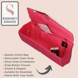 SwankySwans Women's Emma Clutch Bag, Fuchsia