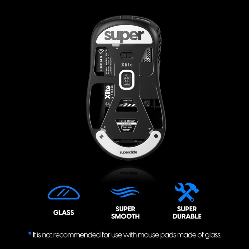 Superglide2 - New Controllable Speed Textured Surface Smoothest Mouse Feet/Skates