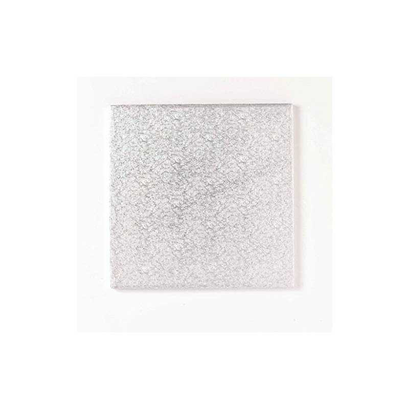 10" 12mm Square Silver Drum Cakeboard