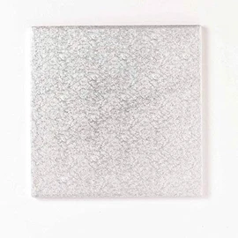 10" 12mm Square Silver Drum Cakeboard