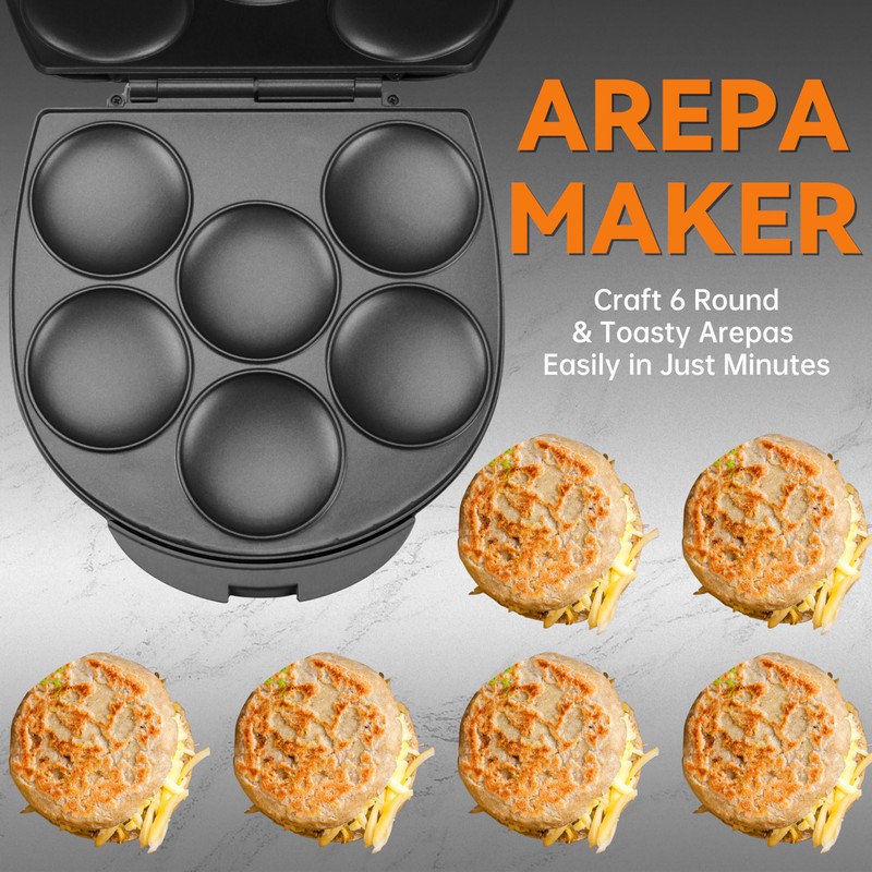 Baker's Friend Electric Arepas Maker with Browning Control, Mini Pancakes