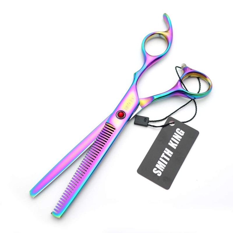 7.0 Inches Hair Cutting Scissors Set with Combs Lether Scissors