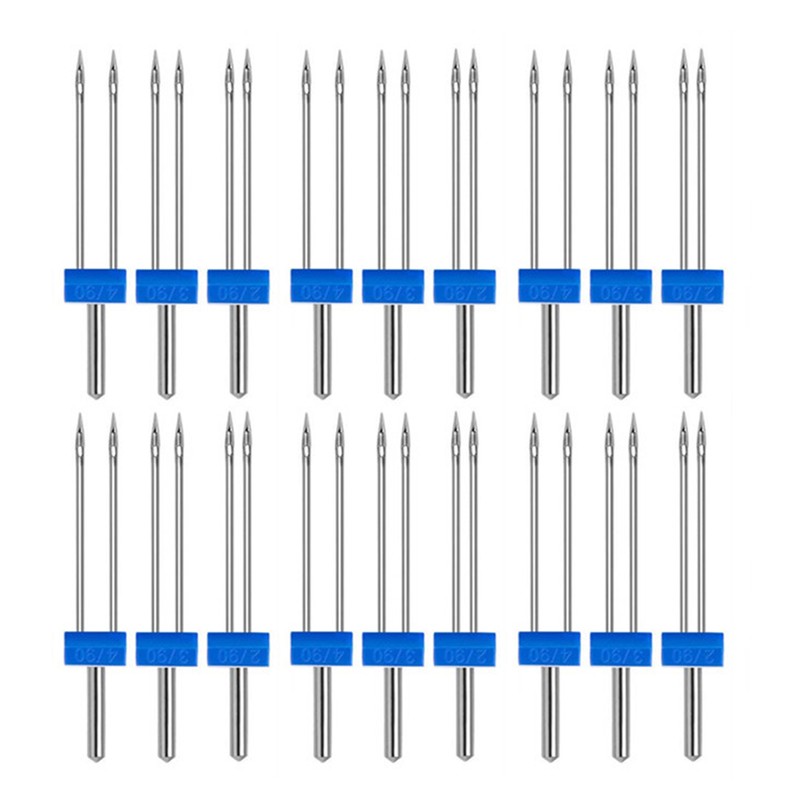 18pcs Sewing Machine Double Needle with Plastic Box Threader Simple