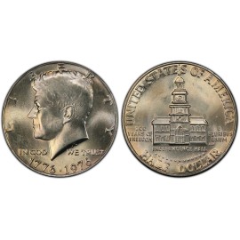 1976 kennedy clad half dollar coin BU