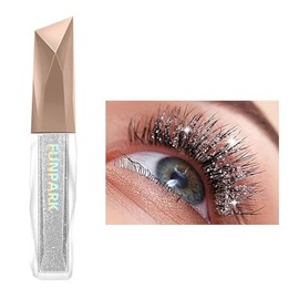 Máscara de pestañas con purpurina, lavable, para ojos, alargadora, voluminizadora, maquillaje brillante (Glitter01)