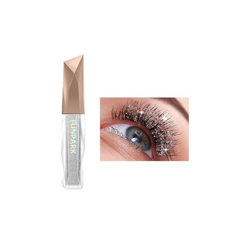 Máscara de pestañas con purpurina, lavable, para ojos, alargadora, voluminizadora,
