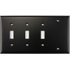 Stamped Steel Black 4 gang Combo Wall Plate - 3