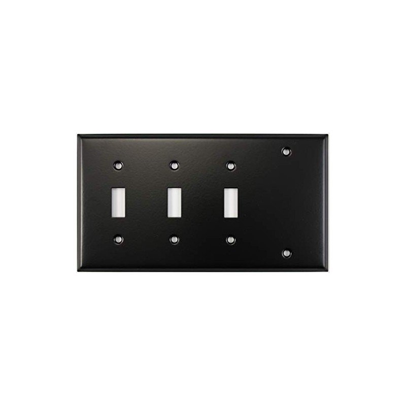 Stamped Steel Black 4 gang Combo Wall Plate - 3