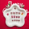 Christmas Press on Nails Short Square Fake Nails with Red