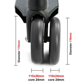 Limit Pro Scooter Replacement Wheels 115x26mm Extra Wide with Hole Design PU 2pcs for Stunt Trick Scooter Smooth Ride