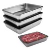 WakiHong 4 PCS Refrigerator Airtight Storage Containers Stainless Steel Food