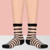 Lusofie 5 Pairs Sheer Socks Black See Through Socks Checkered