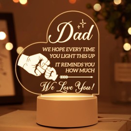 Dad Gifts from Daughter Son, Christmas Gifts for Dad, Best Dad Gifts Acrylic Night Light, Dad Gifts from Daughter, Dad Birthday Gifts from Daughter, Dad Christmas Gifts, Presents for Dad Step Dad