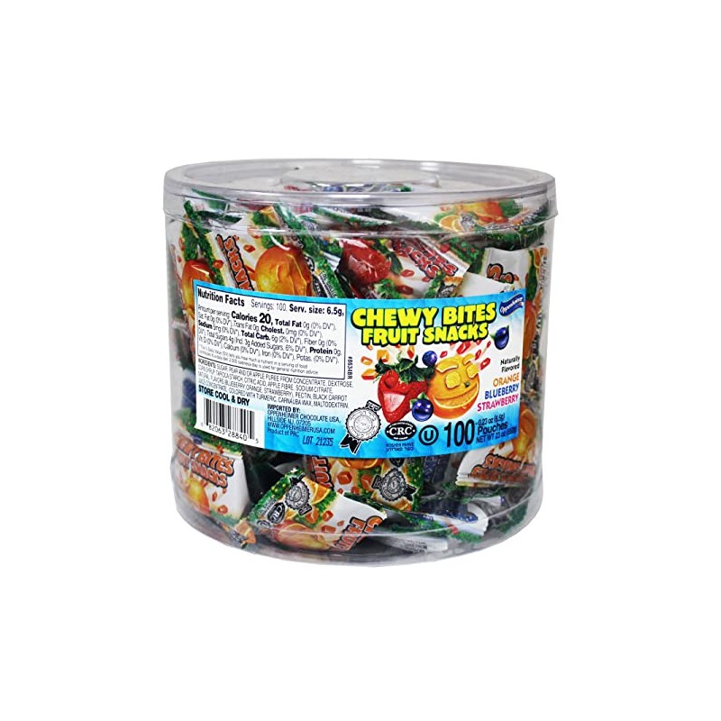 100 Fruit Nuggets Mini Pouches Kosher Vitamin C 66% Real