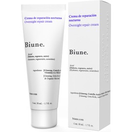 Crema de Noche con Retinol 0.5%, Centella Asiática y Ginseng Antimanchas, Reafirmante para Arrugas y Líneas de Expresión Hidratante facial nocturno con Extractos Botánicos para Todo tipo de Pieles Biune. 50 ml