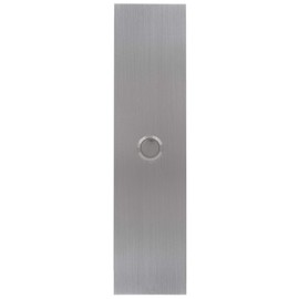 Waterwood Large Rectangle Doorbell in Silver 1/8" Thick Grade 304 Stainless Steel - Adhesive Mount/Rust Proof - 2" W x 8" H x 0.19" D