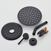 SaniteModar Black Shower Faucet Set 8 Inch Round Rainfall Shower