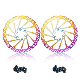 Chooee 180mm Bike Disc Brake Rotor，MTB Brake Rotor 180mm With Bolts，2pcs，Colorful