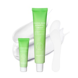 Painless Facial Hair Removal Cream for Women - Sensitive Skin 2-in-1 Kit with Soothing Cream | Upper Lip & Chin Hair Remover | At-Home Depilatory (4 Min, 7 Days Smooth),2.03 Fl Oz