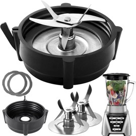 2 Juegos Aspas Licuadora Pro 1200 Xpert, 6 Zletas Blender Blade Piezas de Repuesto Compatibles New Master Series, Con Base de Cuchilla y Anillo de Goma