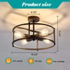 hesoge Industrial Semi Flush Mount Ceiling Light,4 Light Rustic Metal